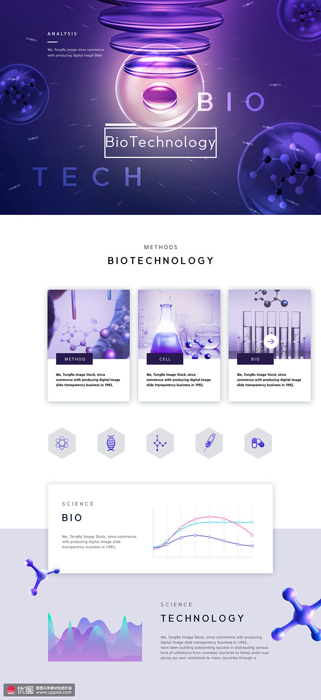 创意科研医学基因生物工程医疗官网网页UI.